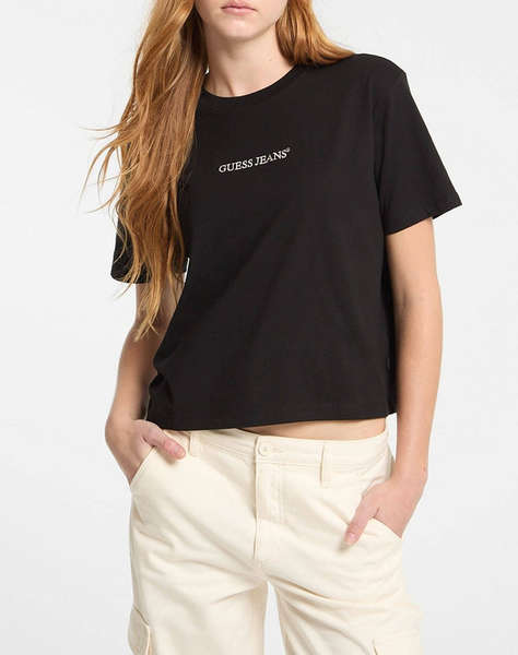 GUESS JEANS GJ SS CN BOXY EMBRO LOGO TEE ДАМСКА ТЕНИСКА