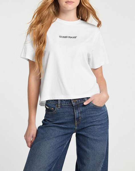 GUESS JEANS GJ SS CN BOXY EMBRO LOGO TEE ДАМСКА ТЕНИСКА