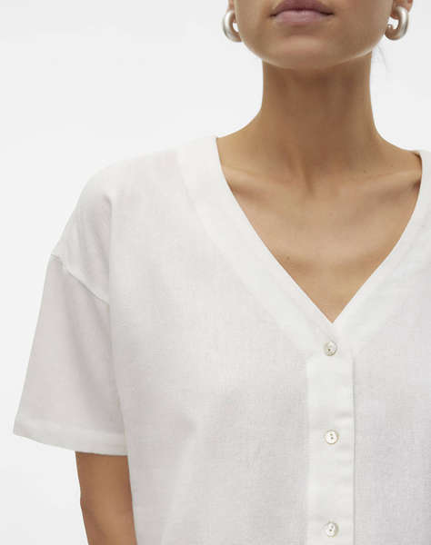 VERO MODA VMMYMILO 2/4 V-NECK SHIRT WVN GA