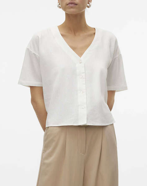 VERO MODA VMMYMILO 2/4 V-NECK SHIRT WVN GA