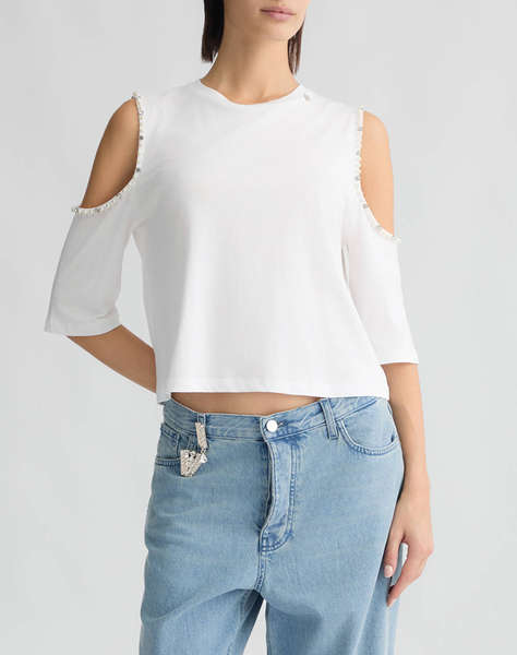 LIUJO WHITE_WA5J19__ECS T-SHIRT MODA M/L WOMEN''S BLOUSE