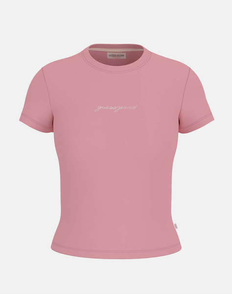 GUESS JEANS GJ SL CN EMBRO SLIM RIB TEE ДАМСКА БЛУЗА