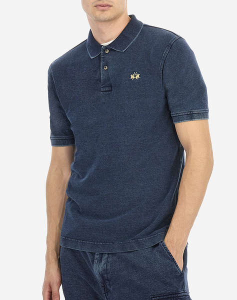 LA MARTINA ТЕНИСКА POLO KM MAN S/S POLO INDIGO PIQUET