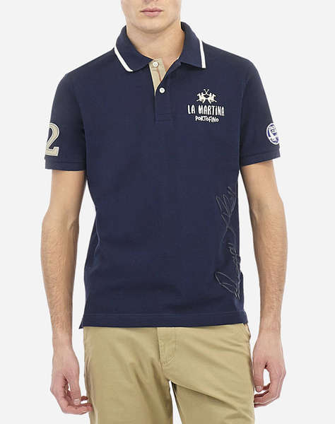 LA MARTINA ТЕНИСКА POLO KM MAN POLO SEMI 30/1 COTTON PIQU
