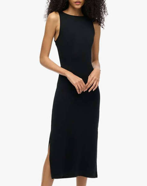 SUPERDRY D1 STUD JERSEY TWIST BACK MIDI DRESS WOMEN''S DRESS
