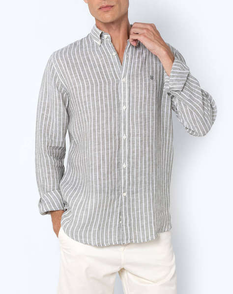 THE BOSTONIANS РИЗА ACORN ЛЕН REGULAR FIT Stripe LINEN Button-down Regular Fit