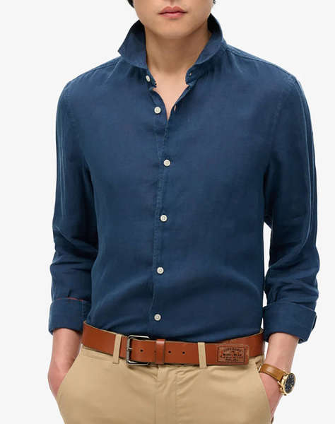SUPERDRY D2 STUD VACATION L/S LINEN SHIRT МЪЖКА РИЗА