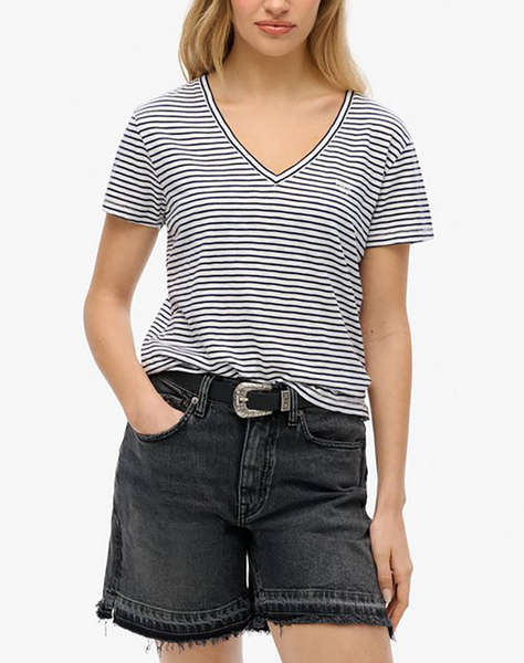 SUPERDRY D1 STUD STUDIOS SLUB EMB VEE TEE ДАМСКА ТЕНИСКА