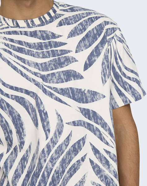 ONLY&SONS ONSZEKE LIFE REG WASHED SS AOP TEE