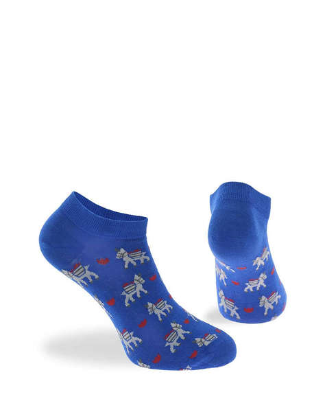 WALK Дамски памучни разкроени чорапи с шарка