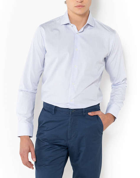 THE BOSTONIANS РИЗА CHESTER ПОПЛИН CUSTOM FIT MiniCheck POPLIN Semi-rex Custom Fit