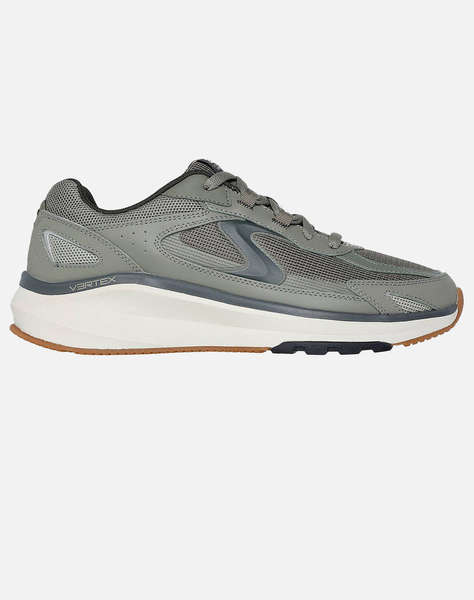SKECHERS Leather Overlay Mesh Lace Up Sneaker W/ Swan Logo