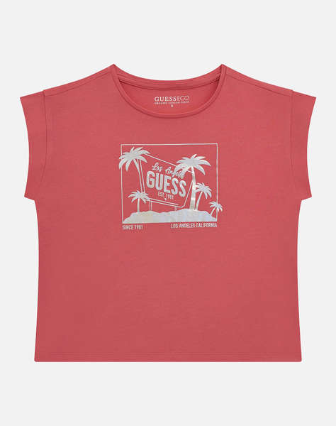GUESS MIDI SS T-SHIRT - MID ORGANIC CO STR JERSEY 160 ТЕНИСКА G