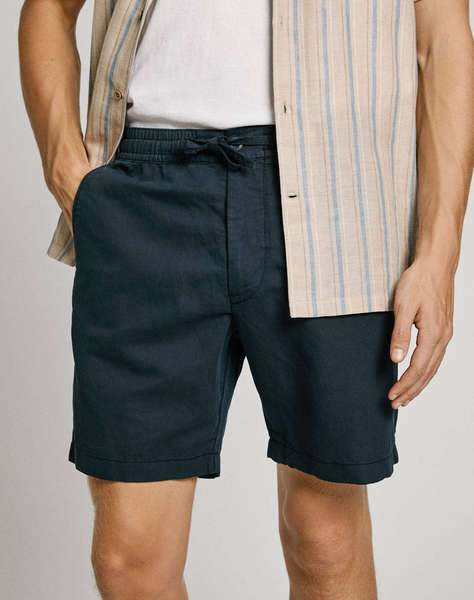 PEPE JEANS DROP 3A RELAXED LINEN SMART SHORTS МЪЖКИ КЪСИ ПАНТАЛОНИ