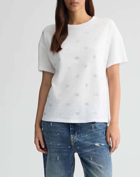 LIU JO WHITE_WA5J21__ECS T-SHIRT MODA M/C ДАМСКА ТЕНИСКА