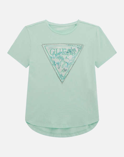 GUESS HIGH LOW SS T-SHIRT - MID ORGANIC CO STR JERSEY 160 ТЕНИСКА G