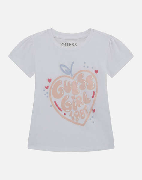 GUESS HIGH LOW SS T-SHIRT - MID ORGANIC CO STR JERSEY 160 ТЕНИСКА G