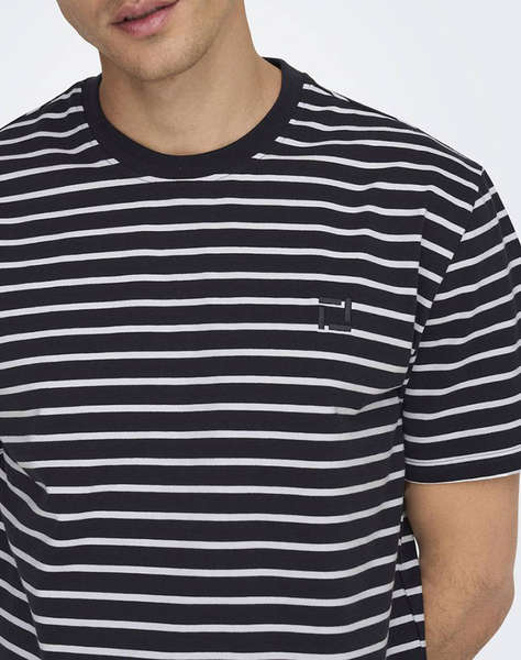 ONLY&SONS ONSHENRY REG STRIPE SS TEE NOOS