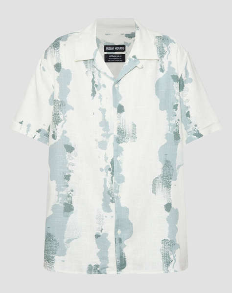 ANTONY MORATO MMSS00189FA430645 MIN OF 6 SHIRT HONOLULU RELAXED STRAIGHT FIT IN PRINTED SLUB VISCOSE BLEND FABRIC WITH LOGOED METAL BADGE РИЗА ЗА МЪЖЕ