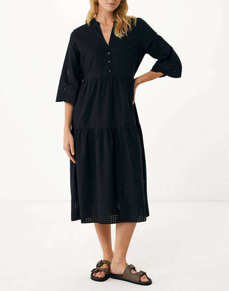 MEXX Linen eyehole embroidery dress