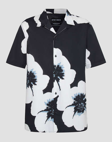 ANTONY MORATO MMSS00171FA430630 MIN OF 6 SHIRT HONOLULU REGULAR STRAIGHT FIT IN PRINTED COTTON VISCOSE BLEND FABRIC WITH LOGOED METAL BADGE РИЗА ЗА МЪЖЕ