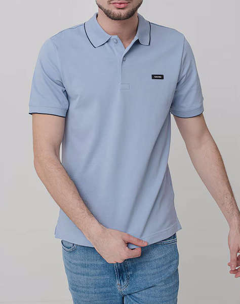 CALVIN KLEIN STRETCH PIQUE TIPPING POLO