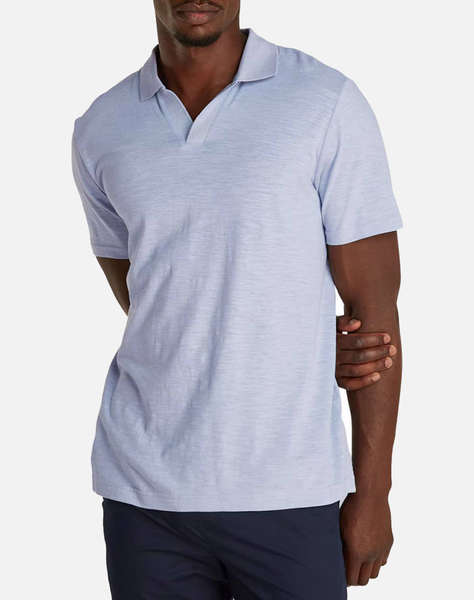 CALVIN KLEIN LINEN COTTON CUBAN COLLAR POLO