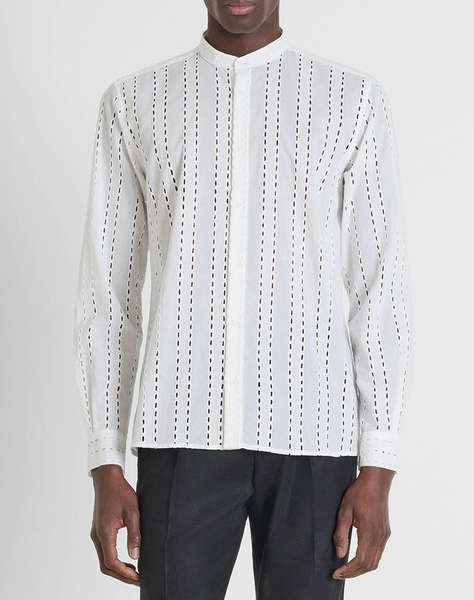 ANTONY MORATO MMSL00668FA440063 MIN OF 6 SHIRT MADRID REGULAR STRAIGTH FIT IN EMBROIDERED POPELINE COTTON FABRIC WITH LOGOED METAL BADGE РИЗА ЗА МЪЖЕ