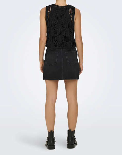 ONLY ONLLIZZY LIFE SL CROCHET TIE VEST KNT