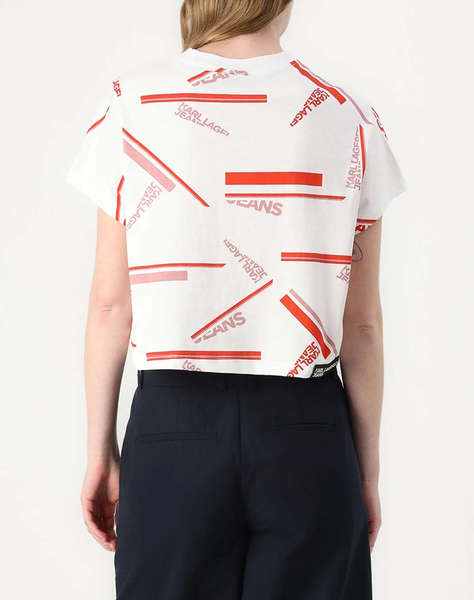 KARL LAGERFELD KLJ BOXY AOP STRIPE TEE