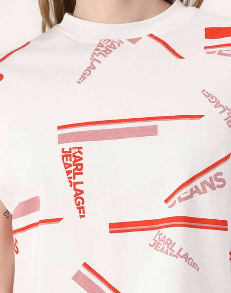 KARL LAGERFELD KLJ BOXY AOP STRIPE TEE