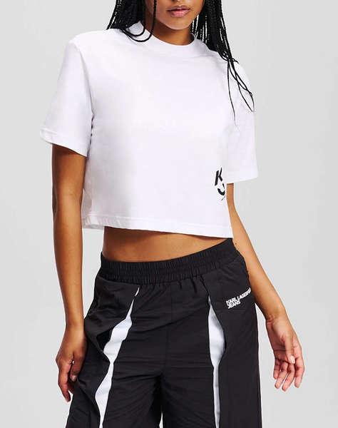 KARL LAGERFELD KLJ REG CROPPED MONOGRAM TEE