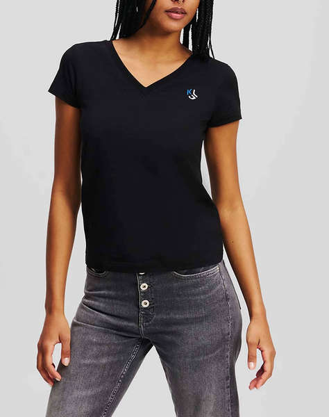 KARL LAGERFELD KLJ SLIM V-NECK TEE