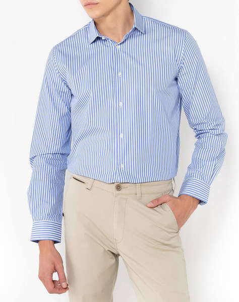 THE BOSTONIANS РИЗА ACORN POPLIN CUSTOM FIT Stripe POPLIN Semi-rex Custom FIT