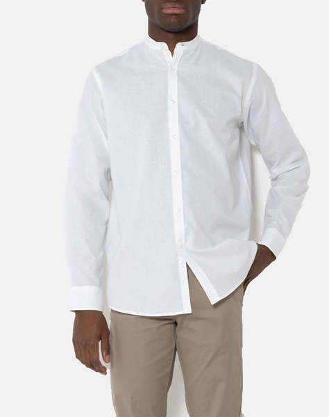 THE BOSTONIANS РИЗА ΒΑΜΒΑΚΙ ΛΙΝΟ CUSTOM FIT Plain COTTONLINEN Mao CustomFit