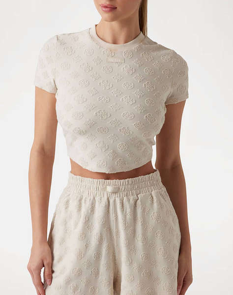 GUESS PEONY JACQUARD KNIT - RECY POLY-COTTON JACQ SPONGE ДАМСКА ТЕНИСКА