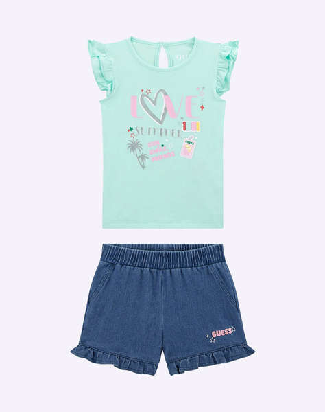 GUESS SET SST-SHIRT+STRDEN - MID ORGANIC CO STR JERSEY 160 КОМПЛЕКТ ДЕЦАGIRL