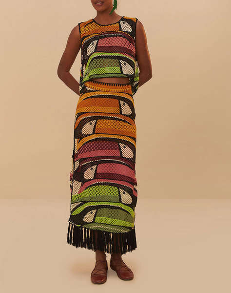 FARM RIO TOUCAN TREE CROCHET TOP