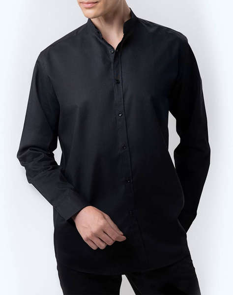 THE BOSTONIANS РИЗА ΒΑΜΒΑΚΙ ΛΙΝΟ CUSTOM FIT Plain COTTONLINEN Mao CustomFit