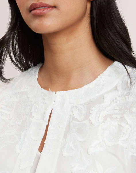TED BAKER FAELA Collarless boxy fit cropped shirt