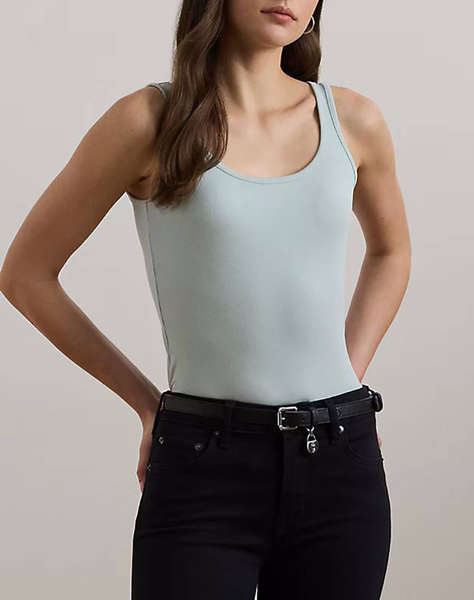 LAUREN RALPH LAUREN RFND STRTCH 2X2 RIB-TANK TOP