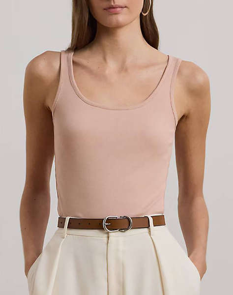 LAUREN RALPH LAUREN RFND STRTCH 2X2 RIB-TANK TOP