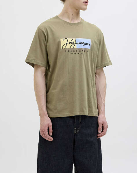 JACK&JONES JORFREDERIKSBERG BOX SCRIPT TEE SS CN LN