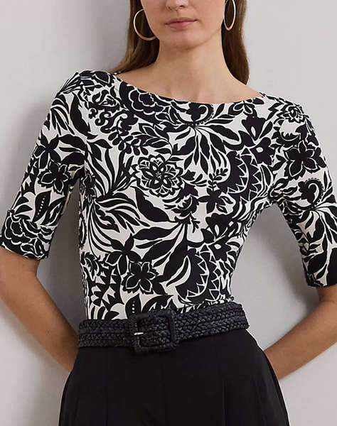 LAUREN RALPH LAUREN JUDY-MID SLEEVE-T-SHIRT