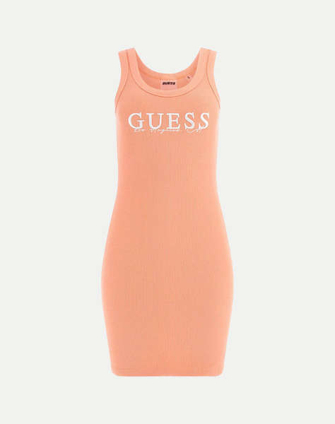 GUESS SUNFLOWER RIB DRESS - ECO SMOOTH GIRLY RIB 435 ДАМСКА РОКЛЯ