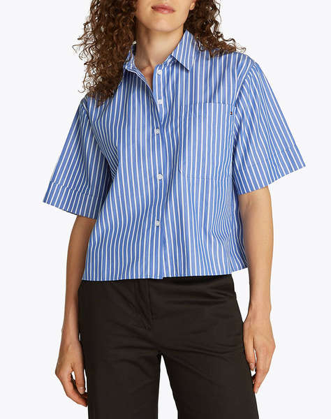 TOMMY HILFIGER POPLIN BOXY SHORT S/S SHIRT