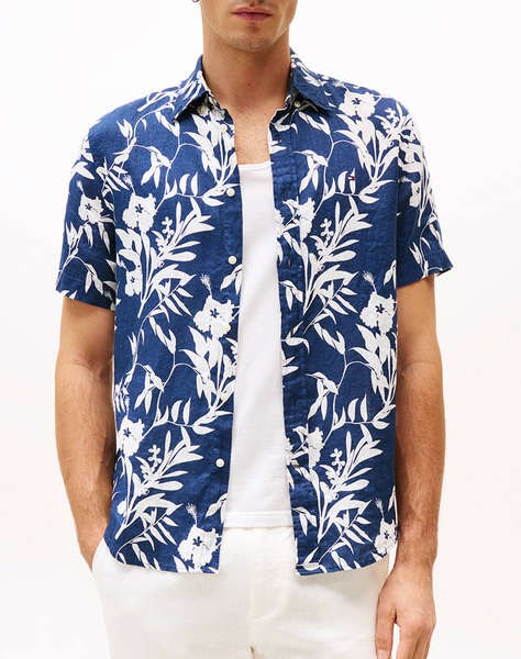 TOMMY HILFIGER LINEN TROPICAL PRT SS RF SHIRT