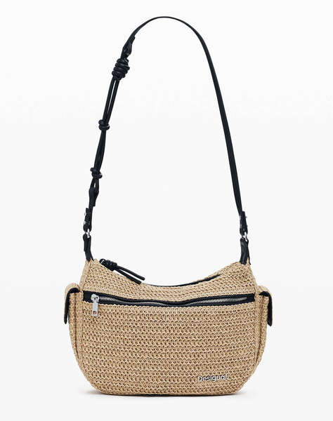 DESIGUAL D2 BAG_HALF LOGO RAFFIA AS ДАМСКА ЧАНТА