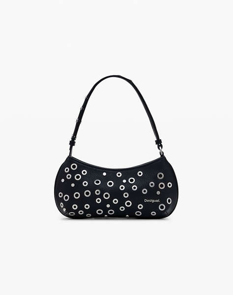 DESIGUAL D2 BAG_REBEL ALSACIA BLACK ДАМСКА ЧАНТА (Размери: 30 x 15 x 6см.)