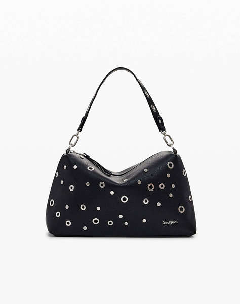 DESIGUAL D2 BAG_REBEL BERGAMO BLACK ДАМСКА ЧАНТА (Размери: 30 x 17 x 11см.)